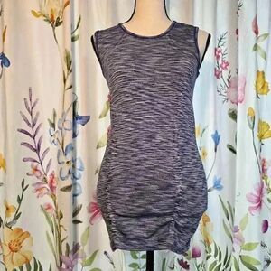 ATHLETA Sleeveless Gathered RUCHED Fitted Activewear Top DUSK PURPLE Size Small
